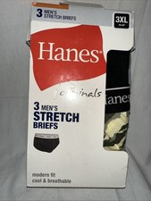 Hanes Originals Modern Fit Cool Breathable Men  s stretch brief Sz 3XL, 3 Pair
