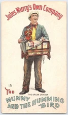 Vintage Jules Murry's Own Company Organ Grinder Postcard Mummy And Humming Bird