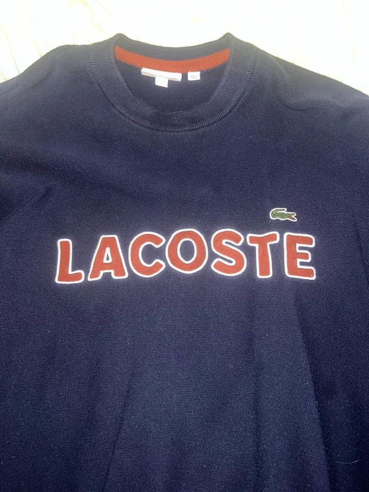 100 美元罕见正品缝制 Lacoste 毛衣男式 — 第 2/4 张图片