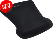 Rectangular Gel Mouse Pad Wrist Rest Non Slip Smooth Small Black 20 Pack