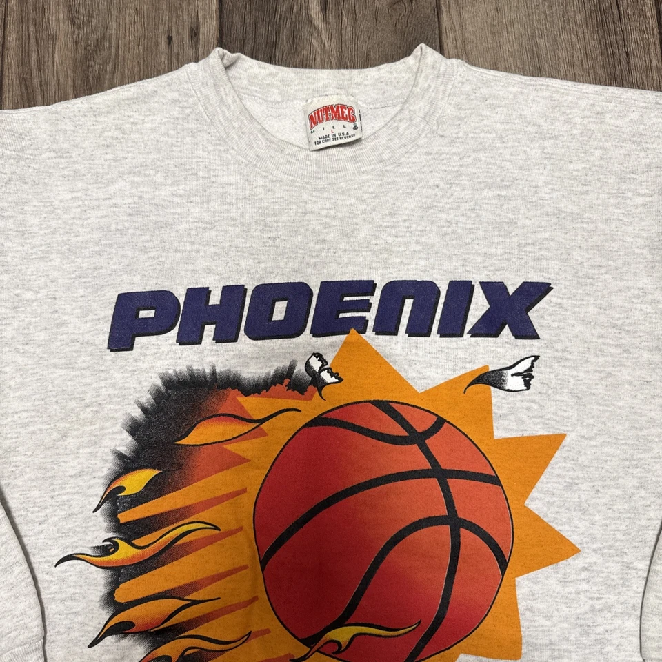 De colección Años 90 Phoenix Suns Nuez moscada Talla L Cuello Redondo Te Quemaremos Gráfico NBA Foto 4 de 4