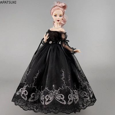 Black Handmade Clothes Dress For 11.5'' Doll Outfits 1/6 Dolls Accessories Gown