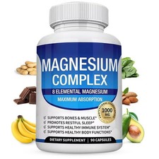 Magnesium Complex 1000mg, 8 Elemental Magnesium, 90 Pieces Health Supplement 1.59 per thousand milligrams