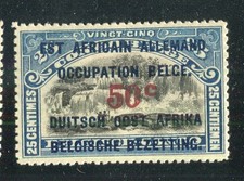 BELGIAN CONGO; 1922 German Occ. Surcharged Mint hinged +50c. value