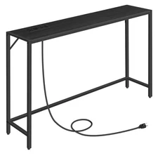 MAHANCRIS Console Table, Narrow Sofa Table, 43.3” Entrance Table with Power S...