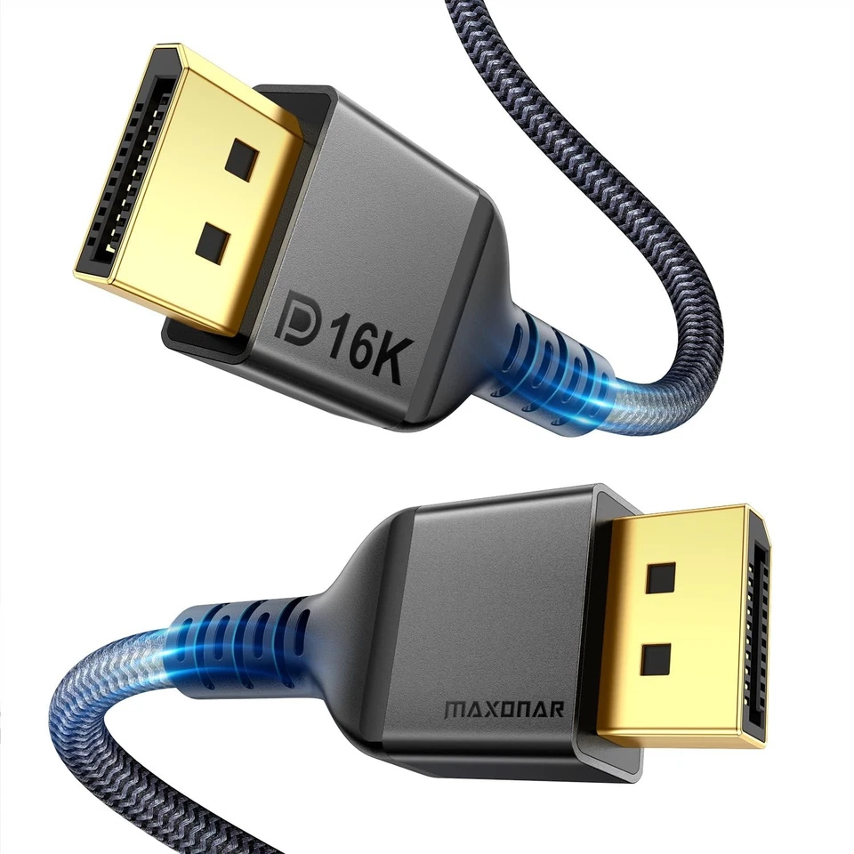 16K DisplayPort 2.1 Cable 2M - 80Gbps Performance, Braided Design - Image 3 of 4