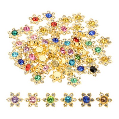 100 Stück 13mm Flatback Blumen Kristall Strass Verzierungen,gemischte Farbe
