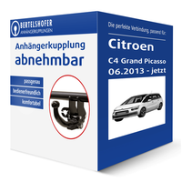 Brink AnhäNgerkupplung Abnehmbar FüR Citroen C4 Grand Picasso II Typ DA / DE AHK