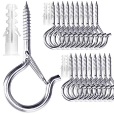 20 Pack Stainless Steel Hooks for Hanging Outdoor String Lights Plants, 2.2 Inch