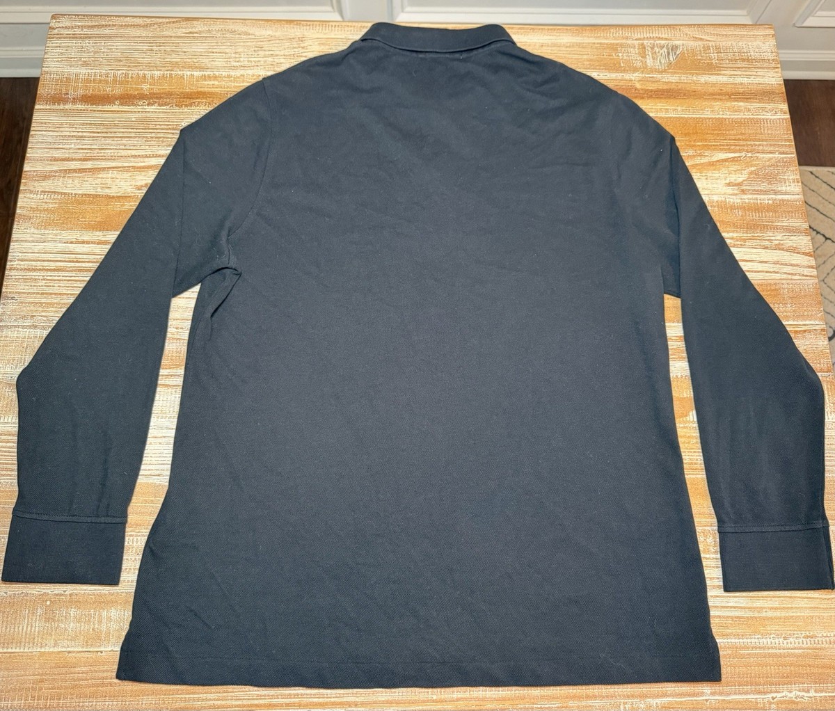 Burberry Brit Polo Shirt Mens Sz XXL Black Long Sleeve Blue Logo