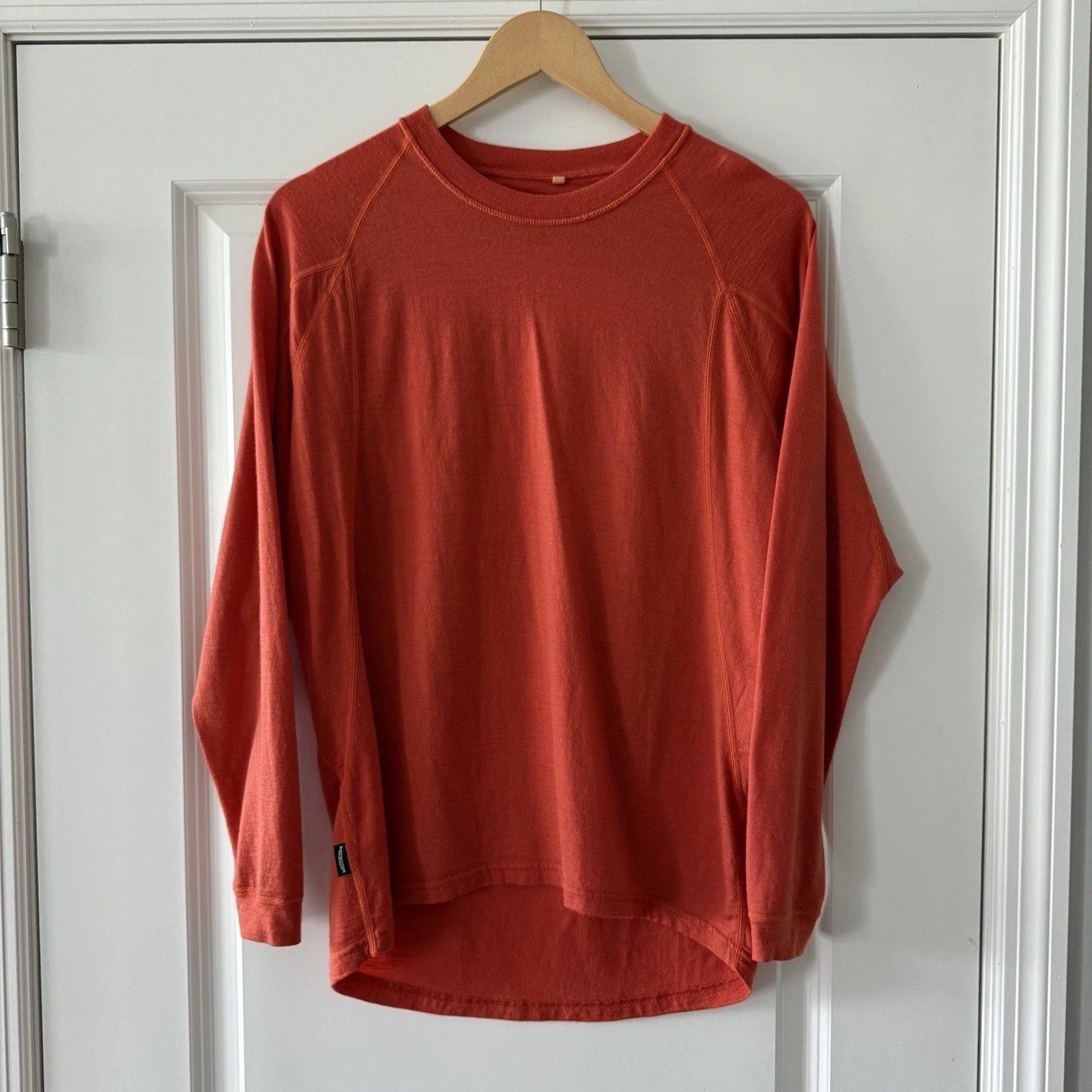 Endura Baabaa Merino Shirt Large Orange Outdoor Pullover Base Layer Cycling