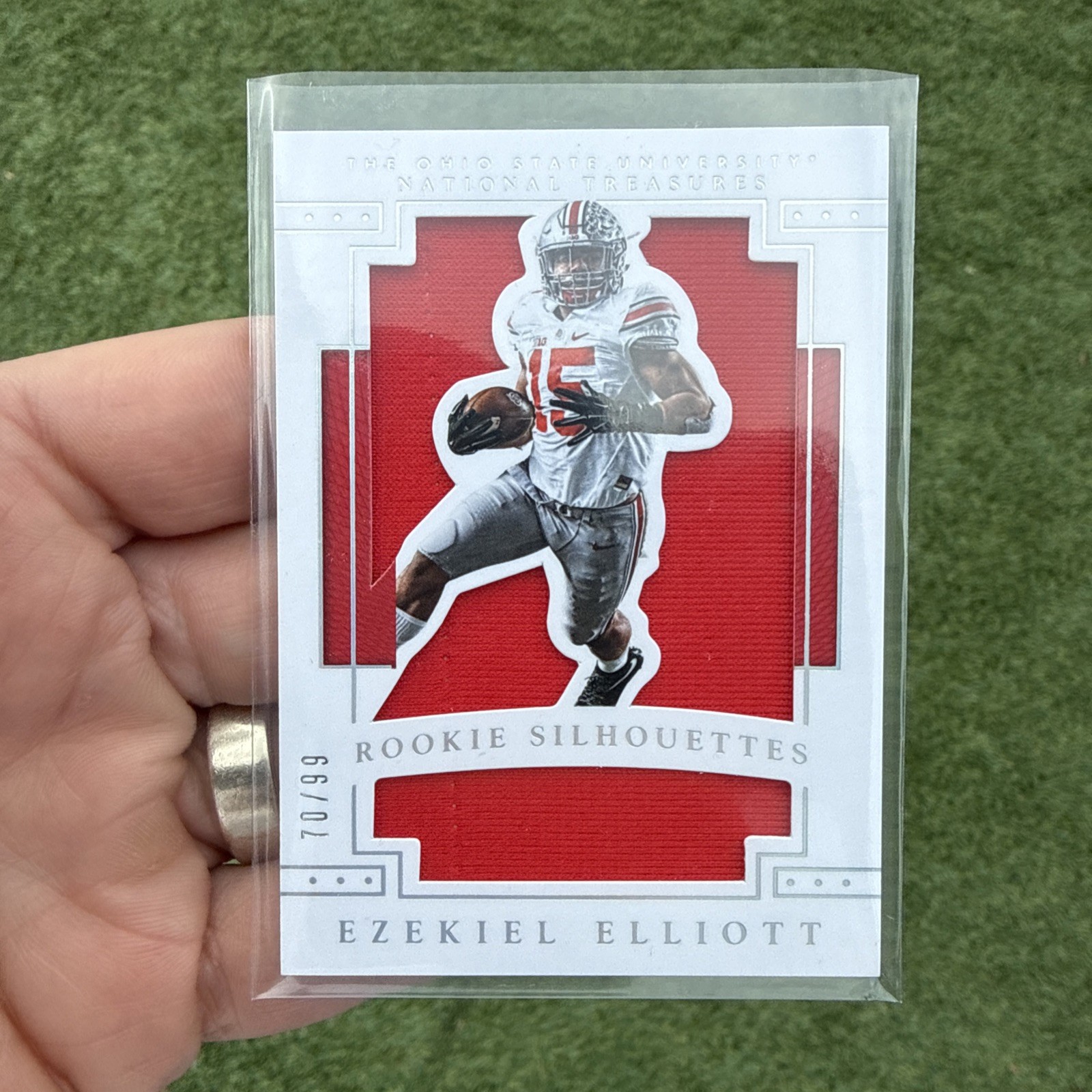 Ezekiel Elliott Panini National Treasures Collegiate Rookie Silhouettes #5 Base