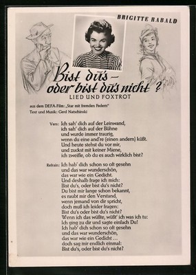 AK Musikerin Brigitte Rabald mit dem Songtext zuBist du´s - oder bist du´s nich 