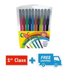 Brush Pens 10 Colours Kids Colouring Felt Tips Fun Bright Colours Pack Quality.