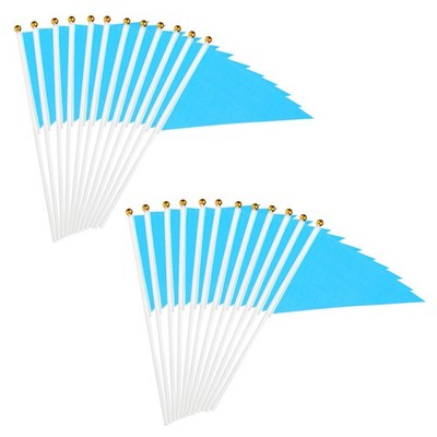 25pcs Mini 8x3 Inch Flags for DIY Graffiti, Light Blue