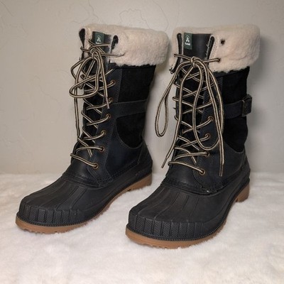 Kamik SiennaF Thinsulate Black Suede Waterproof Shearling Winter Boots | Size 7
