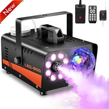 Fog Machine, Smoke Machine with Disco Ball Lights, 600W and 4000CFM with 13Color