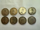 1953 Canadian silver 50 cent pieces - .8 silver content - very fine detail