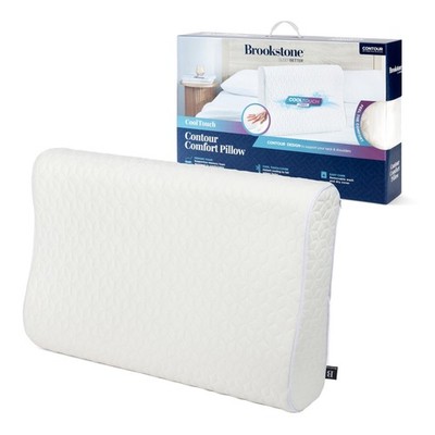 Brookstone Cool Touch Contour Comfort Pillow for Side Sleepers - Ergonomic Me...