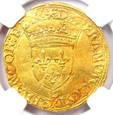 1515-47 France Gold Francois I Ecu d'Or Gold Coin FR-338 - Certified NGC AU53