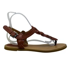 Nine West Women’s Cognac Leather Braided Strap Katerine Sandals Size 10M