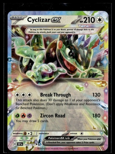 2024 Pokemon Scarlet & Violet Surging Sparks Cyclizar ex Double Rare #159