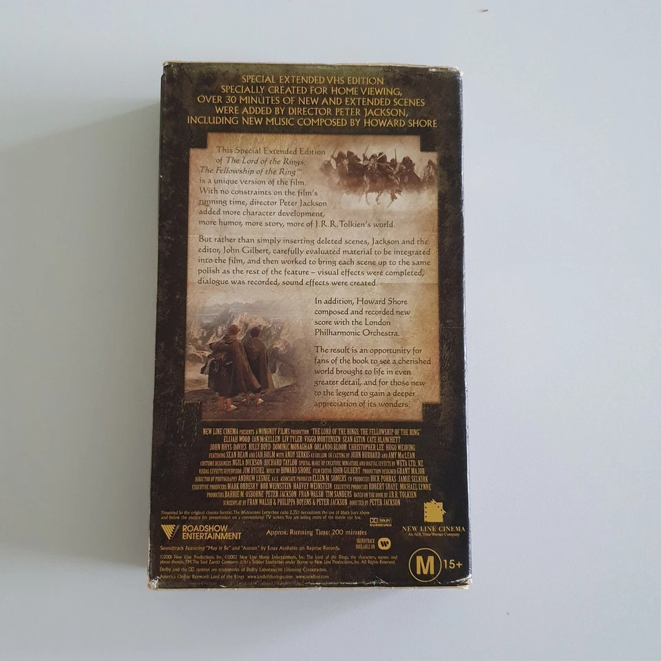 Lord of the Rings Fellowship of the Ring Special Extended VHS Edition Rare - Image 3 of 4
