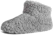 Womens Fuzzy Faux Sherpa Bootie Slippers w Cozy Memory Foam House Shoes Size 5-6