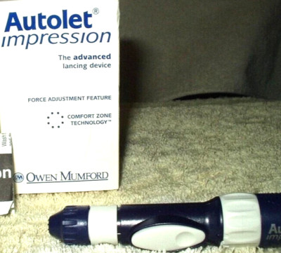 Owen Mumford Autolet Impression lancing device force & depth, Factory Sealed