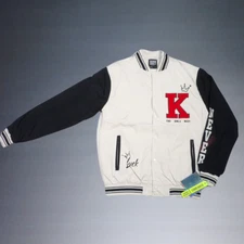 SEVEN SOULS 7S MEN'S MATTER OF LUCK NEVER SURRENDER LIGHTWEIGHT VARSITY JACKET L