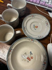 international stoneware Saucer, Cup, Plate set of 3 Marmalade vintage