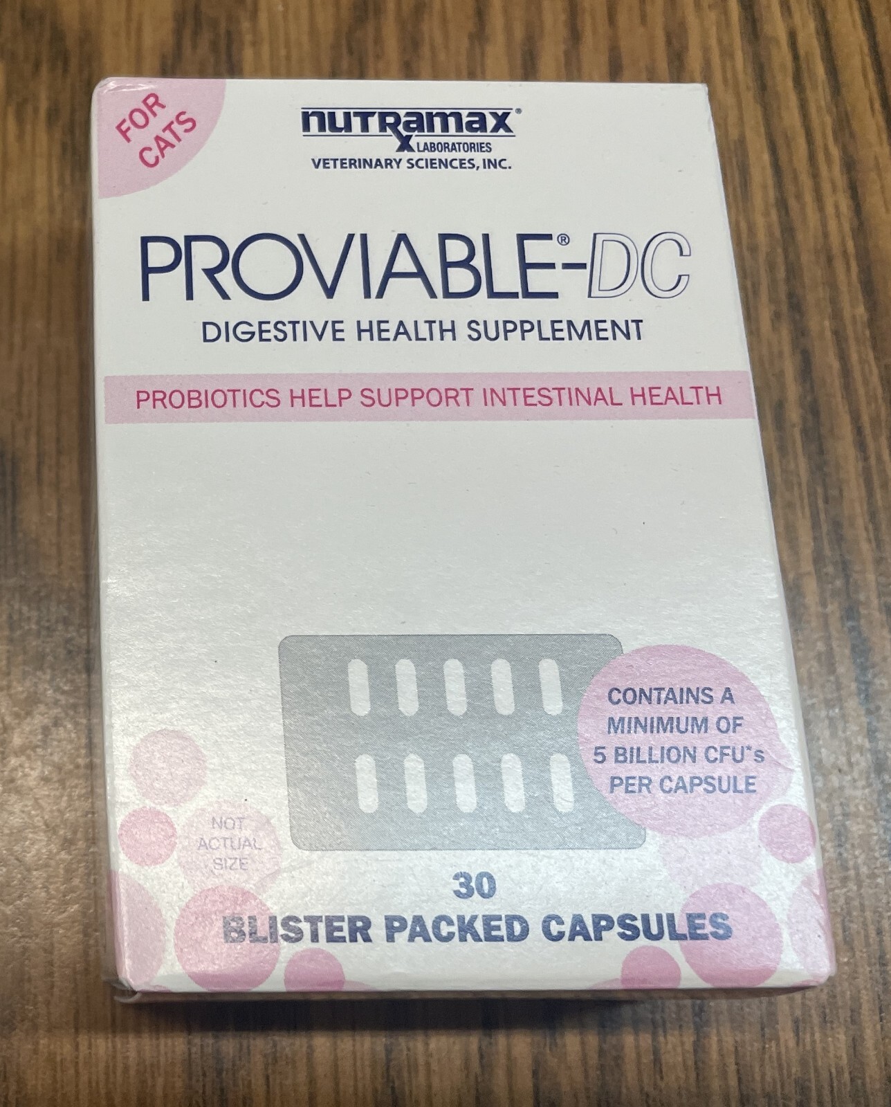 Nutramax ProviableDC Probiotic Digestive Support for CATS 30 Capsules