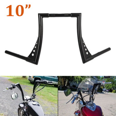 Black 1 1/4'' 10'' Ape Hanger Handlebar Bar For Harley Sportster XL 883 1200