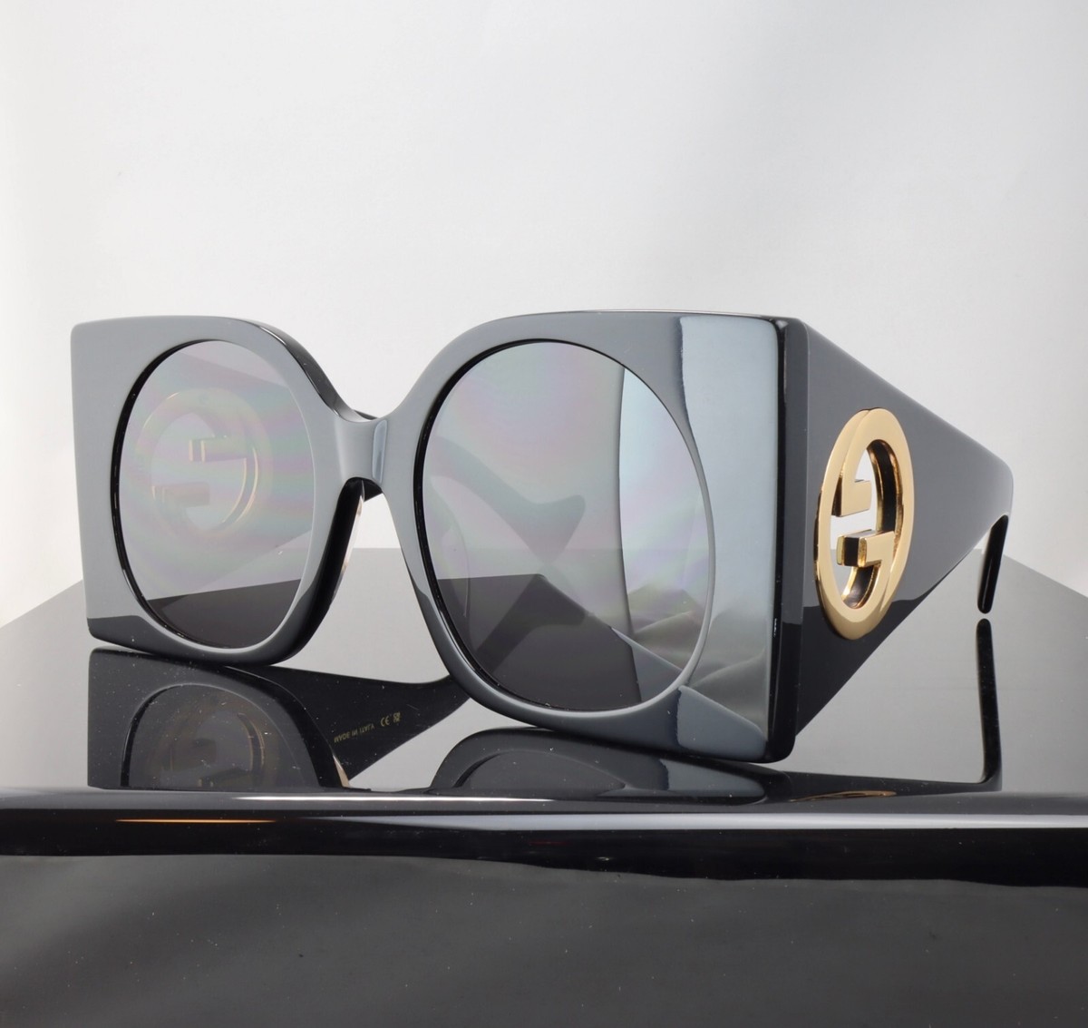 Gucci GG1254S Black / Grey Lens Square Ultra Oversized  display picture 3