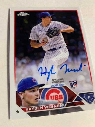 HAYDEN WESNESKI ROOKIE AUTO • 2023 Topps Chrome #RA-HW • ASTROS RC - Ex+ SeePics - Picture 4 of 7