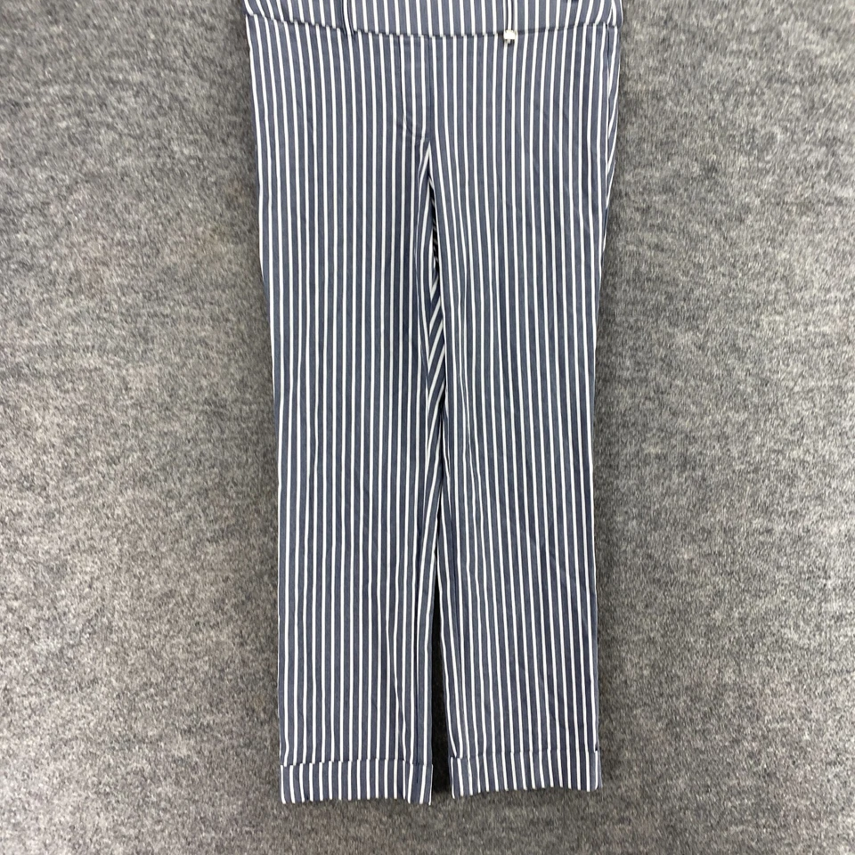 Rafaella Pants Women 10 Gray Striped Mid Rise Flat Front Chino Pull On Straight - Image 4 of 4