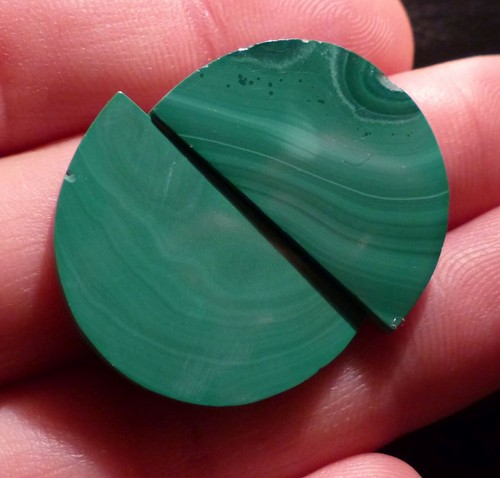 O&co Paire cabochons malachite naturelle lithothérapie cadeau noël 23.5cts - Imagen 2 de 2