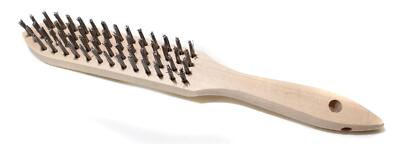 LESSMANN Handdrahtbürste Stahldraht glatt 0,35mm 4-reihig