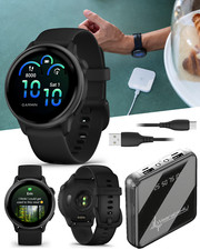 Garmin Vivoactive 6 Health  Fitness GPS Smartwatch AMOLED Black w/ W4U PBank