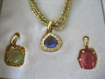 Nolan Miller Glamour Collection Interchangeable Pendants Chain Necklace