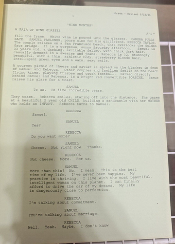 Nine Months ORIGINAL MOVIE SCREENPLAY SCRIPT Revisions 1994 20th Fox 1492 Films - Picture 4 of 10