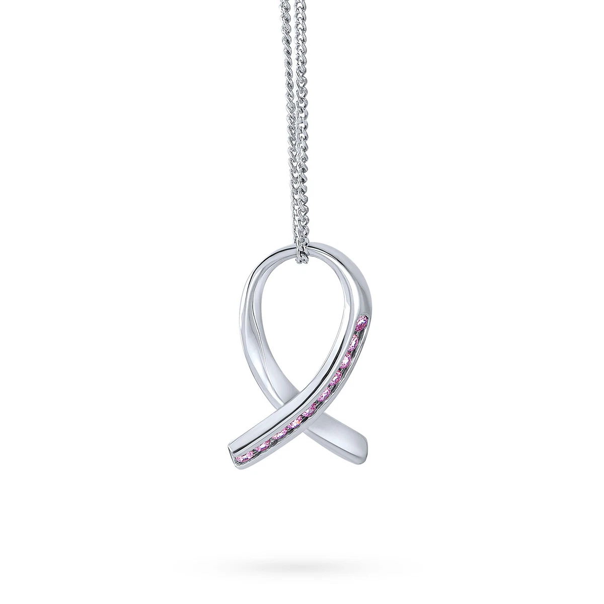 Sterling silver breast cancer necklace sale