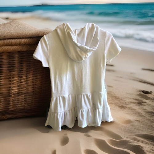 CAT & JACK Size L (10/12) WHITE Hooded Coverup Swim COVER UP Girls