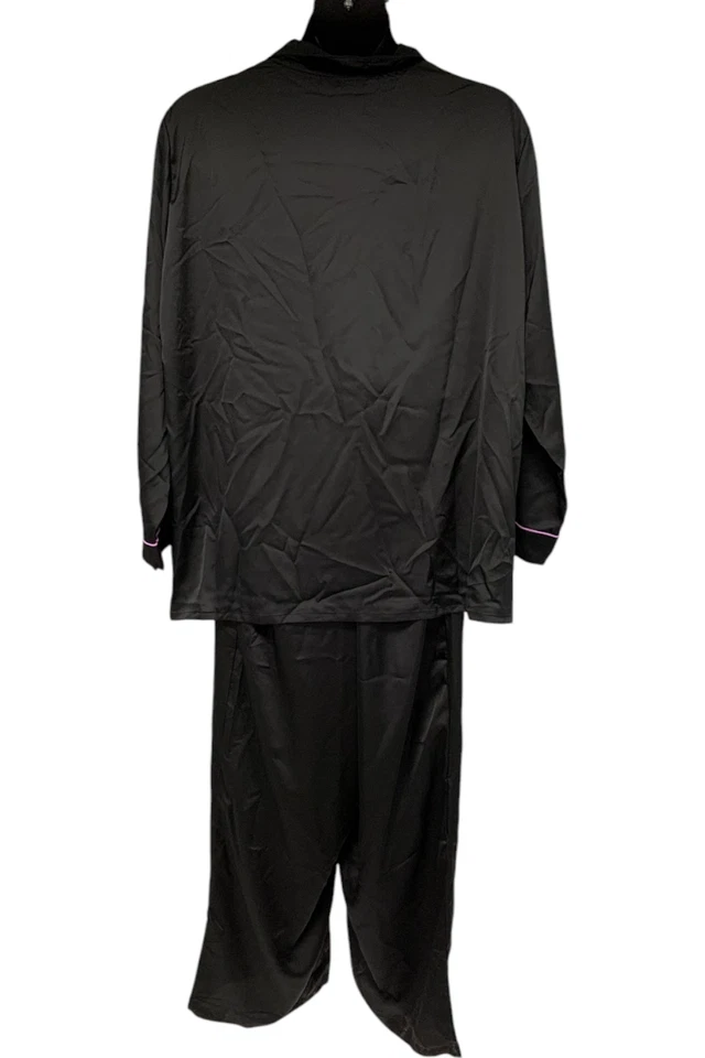 Juego de dormir con botones para mujer Jaclyn Smith negro azabache Foto 2 de 2