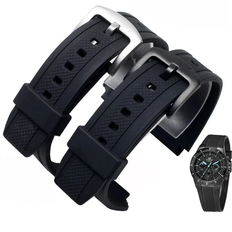 Silicone Rubber Watch Strap Fit For Casio Edifice EF 552 EF 552D