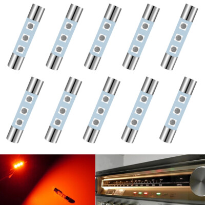 10Pcs Red 29mm 8V Fuse Lamp LED Light Bulb For Marantz Sansui Pioneer Kenwood