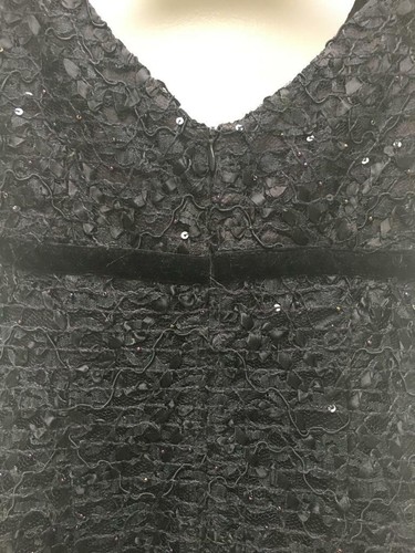 NANETTE LEPORE dress black beads sequin lace size 2 - Picture 6 of 7
