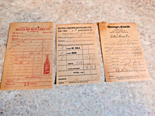 Vintage 1950's Soda Receipts Tabs Royal Crown Orange Crush Seven Up Jackson TN