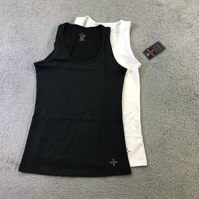 TOMMIE COPPER Tank Womens Medium 2 PACK Core Tank Top White Black NWT DFDSF