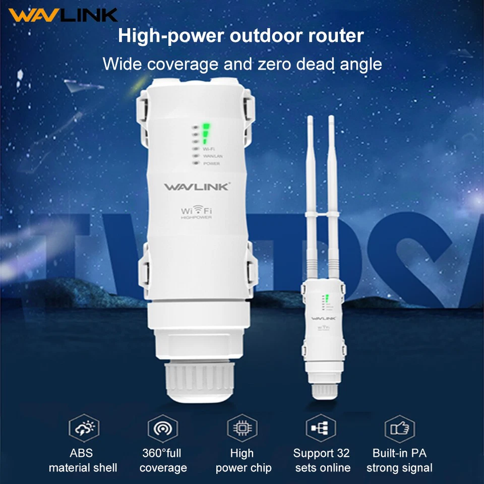 Wavlink Dual Band Outdoor WiFi Range Extender Booster Repeater 1200Mbps AC1200 - Image 2 of 4